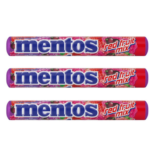 Mentos rood fruitmix 3 rollen