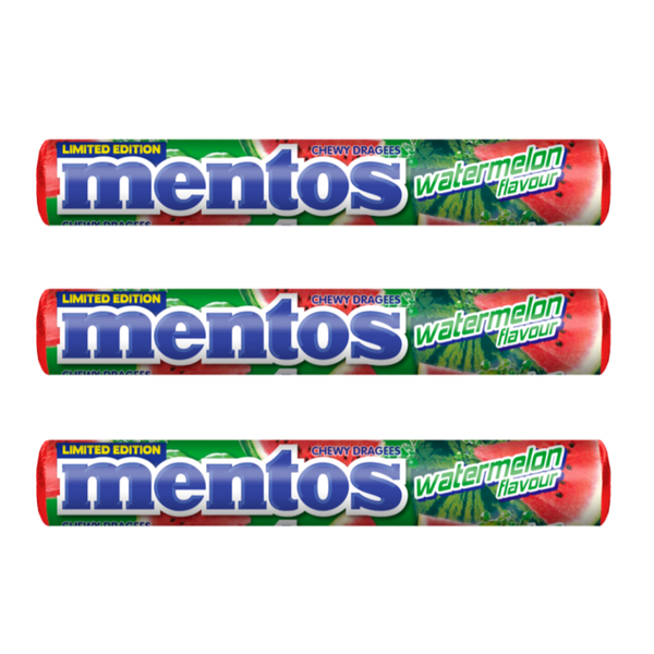 Mentos watermeloen 3 rollen