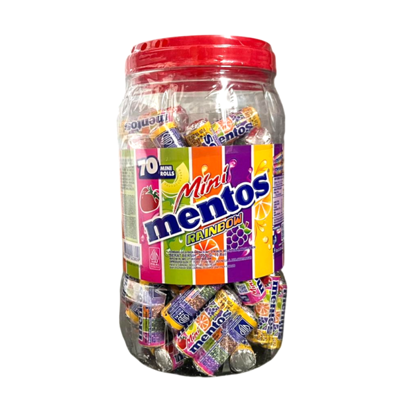 Mentos mini rainbow silo 70 rolletjes