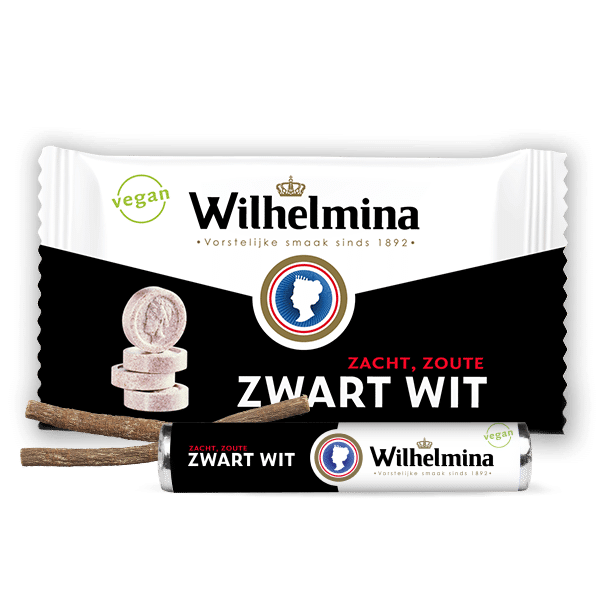 Wilhelmina pepermunt zwart wit (pack 3 rollen)
