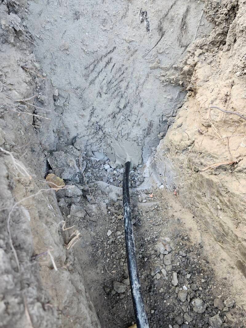 Water line installation  by Land Level Excavating 