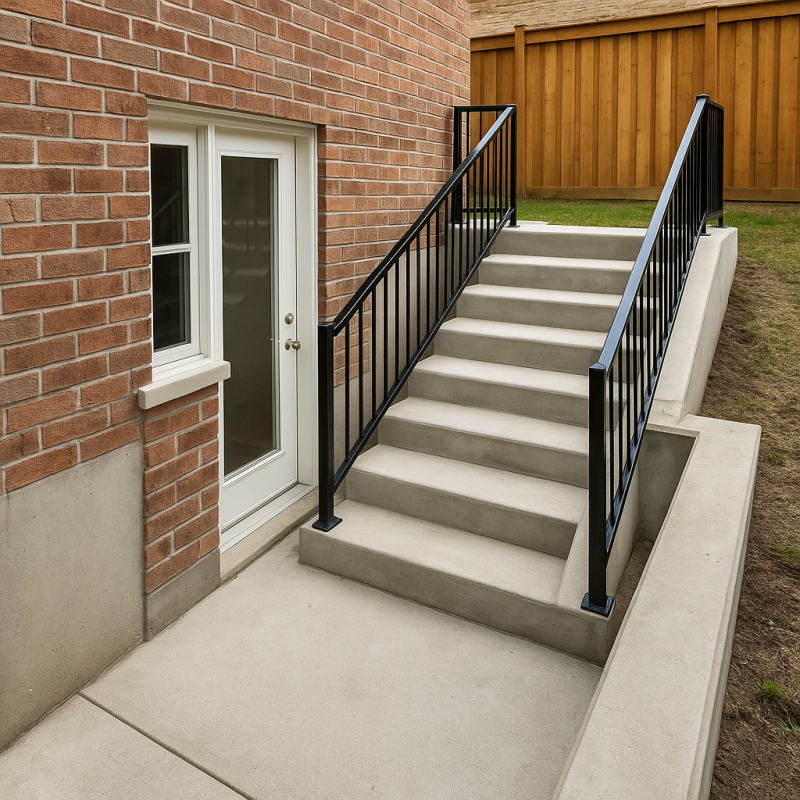 Basement entrance done by Land Level Excavating 