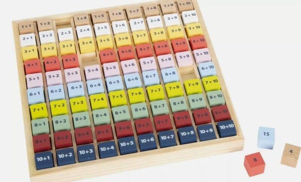 buntes Rechenbrett Addition Holz 19 x 19 x 2cm rechnen Educate small foot