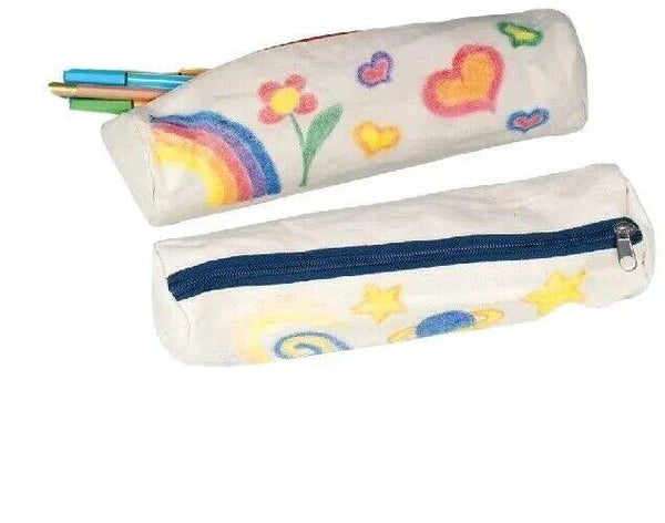 4 Federmäppchen zum Bemalen Kindergeburtstag von goki Federtasche Bastelidee neu