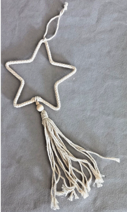 Stern mit Hängeband zum Basteln und dekorieren Stern aus Draht + Wolle 16 (45cm)