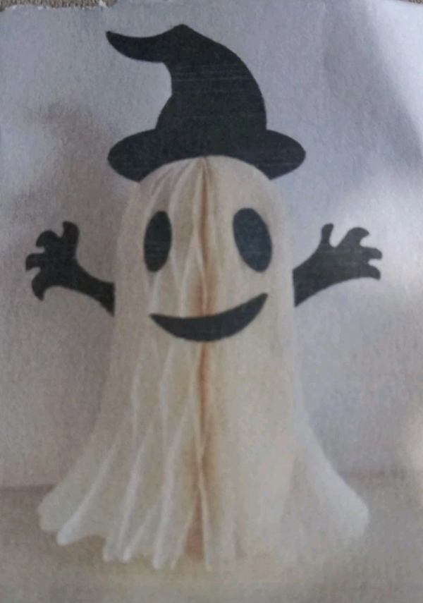 2 Papierfiguren Geist im Set Breite 20 cm Höhe 27 cm Dekoration Halloween neu