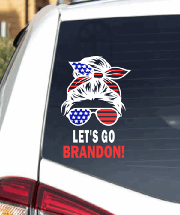 LETS GO BRANDON MESSY BUN DECAL