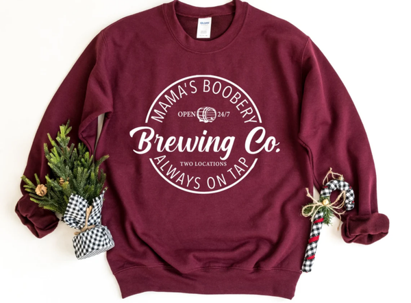 MAMAs Boobery company Always on Tap breastfed baby Crewneck Sweatshirt