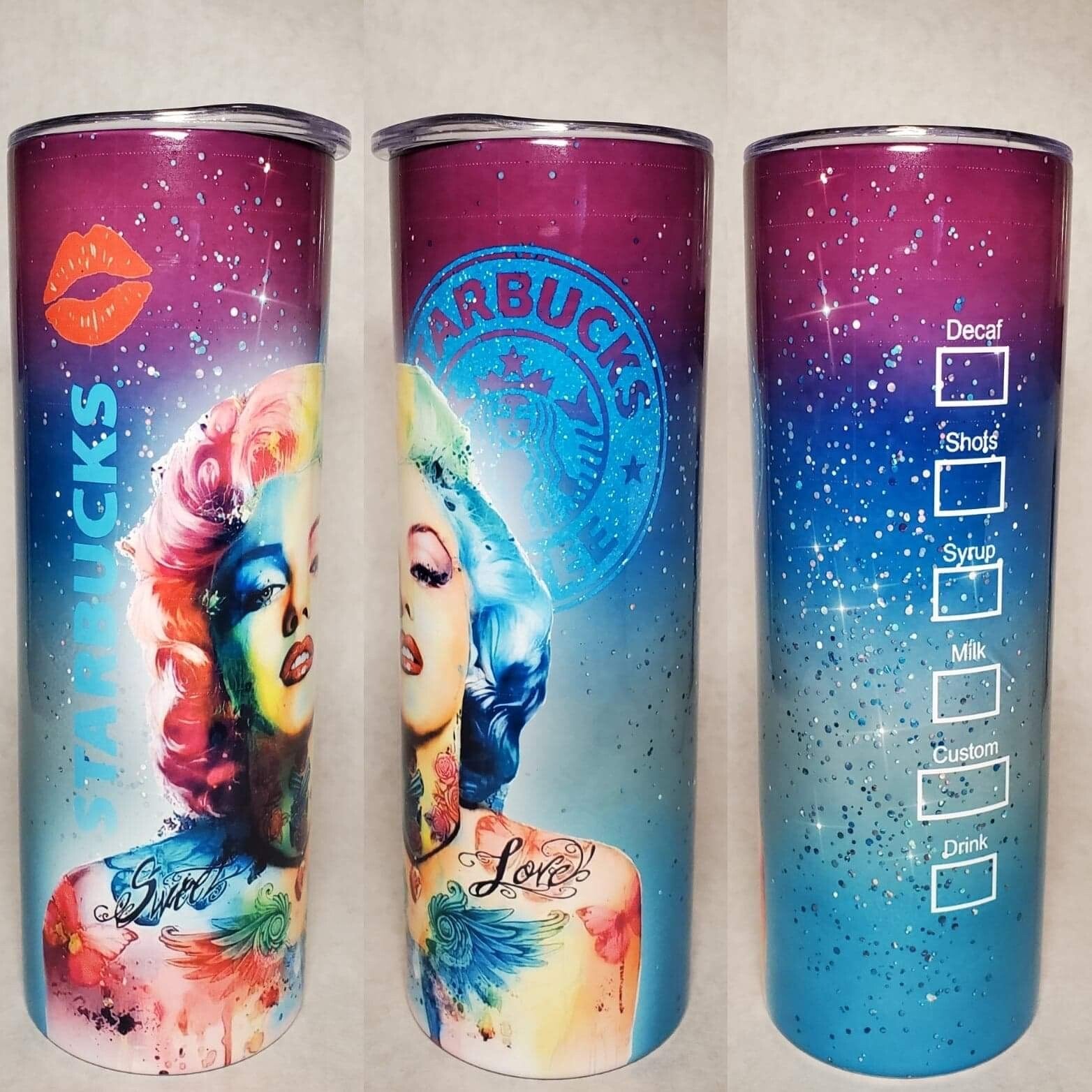 20oz Marilyn Monroe Starbucks Tumbler