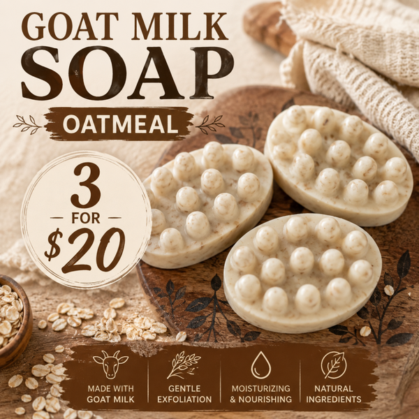 Homemade Goat Milk Oatmeal Soap (Minimum 3 per Order)