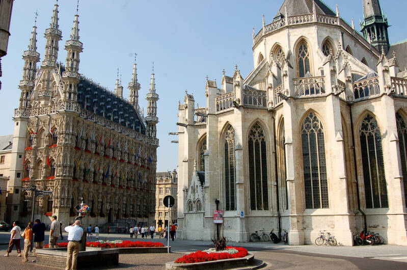 Stadhuis en Sint-Pieterskerk te Leuven