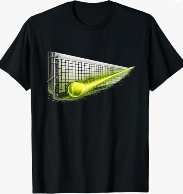 Tennis Player Ball Net Coach Court Training Sports Outfit T-Shirt for Men Women and Kids Boys or Girls and Toddler