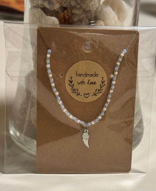 Beaded Angel wing Necklace