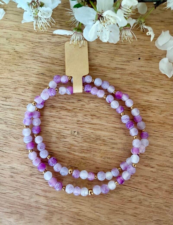 Agat Trawiony - komplet bransoletek