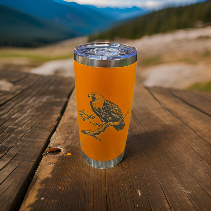 Kaffeebecher graviert orange