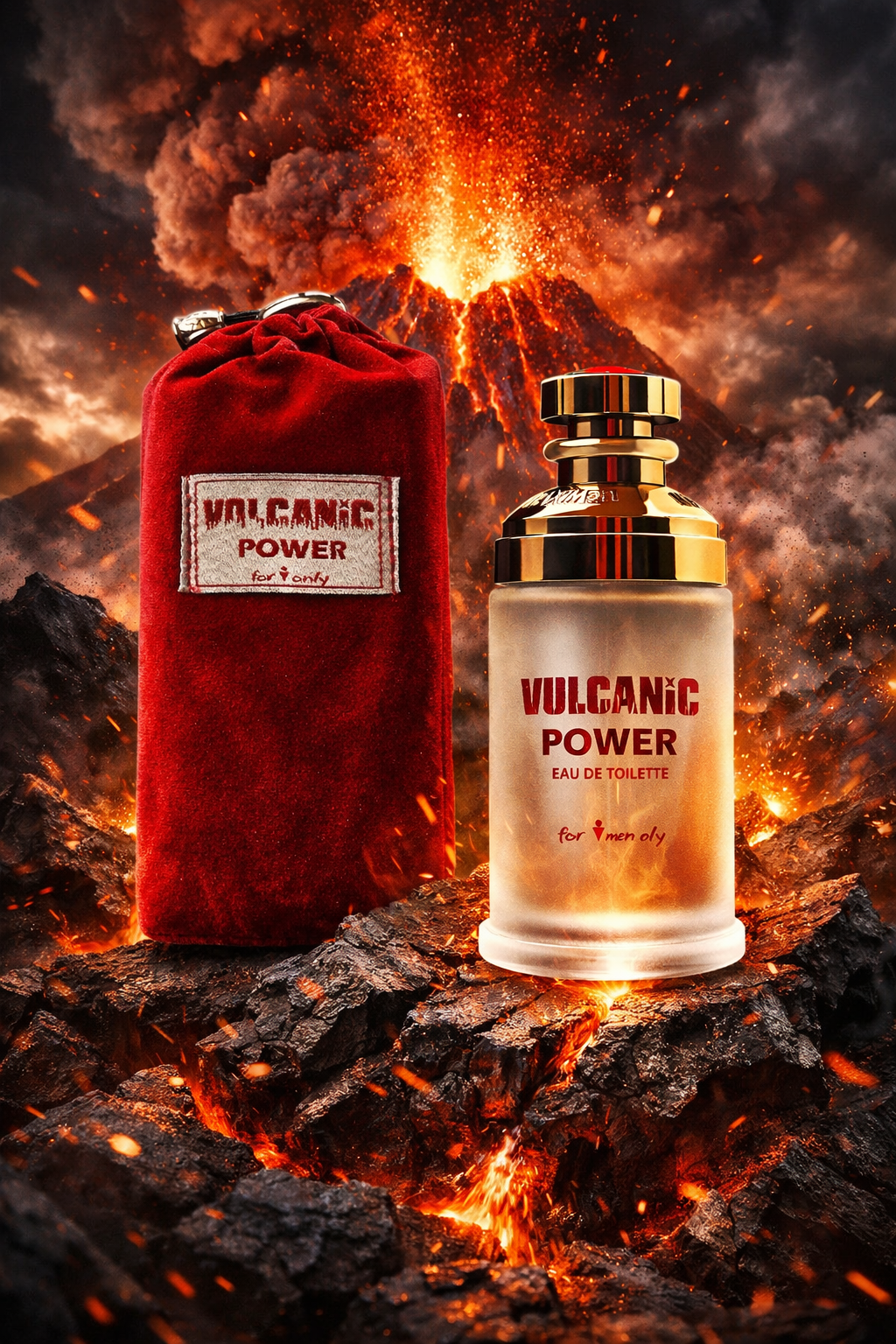 Franse Heren Parfum - Volcanic Power - Eau de Toilette -  100 ml - een zachte Franse kruidige geur in luxe verpakking