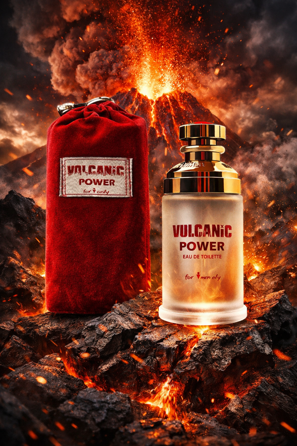 Franse Heren Parfum - Volcanic Power - Eau de Toilette -  100 ml - een zachte Franse kruidige geur in luxe verpakking