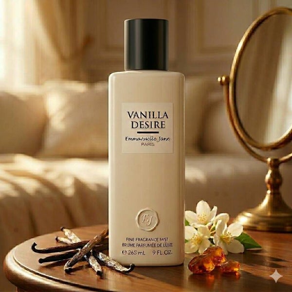 Franse Body mist - Vanilla Desire -een heerlijke Vanille geur - blijft 6 uur ruiken.