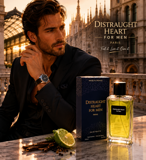 Franse Heren Eau de toilette - Distraught Heart for Men - een heerlijke sterke kruidige geur - blijft minimaat 8 uur ruiken.