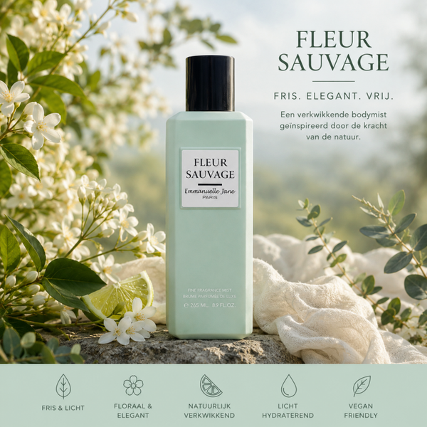 Franse Body Mist - Fleur Sauvage - een heerlijke bloemige geur - blijft 6 uur ruiken.