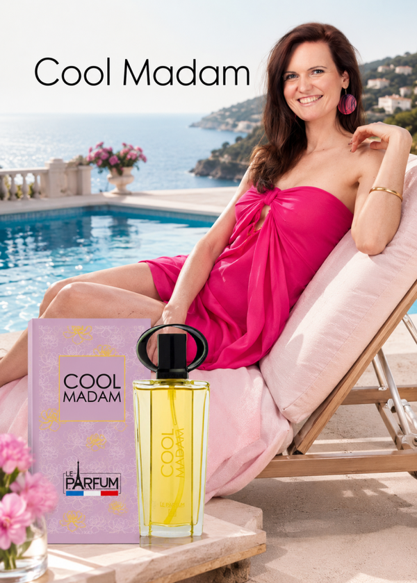 Franse Dames Parfum - Cool Madam - een heerlijke frisse Bloemige/Fruitige geur met Sinaasappel - Roos en Patchoeli.