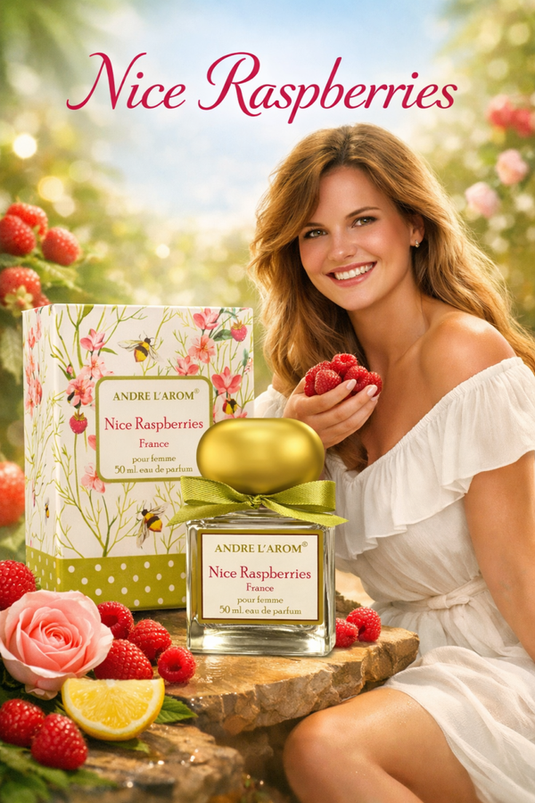 Franse Dames Parfum - Nice Raspberries  - Eau de Parfum - 50 ml - een frisse/bloemige geur Rozen, Rode Bessen en Musk