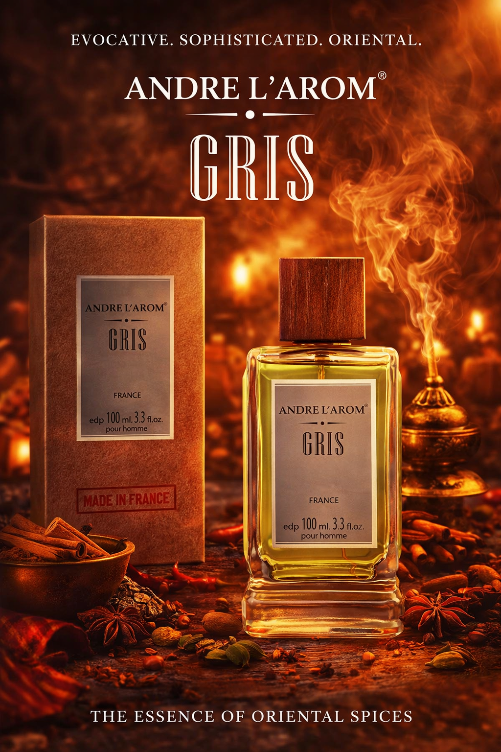 Gris - Eau de Parfum - 100 ml - een heerlijke kruidige herengeur met Bergamot, Karwij en Vetiver