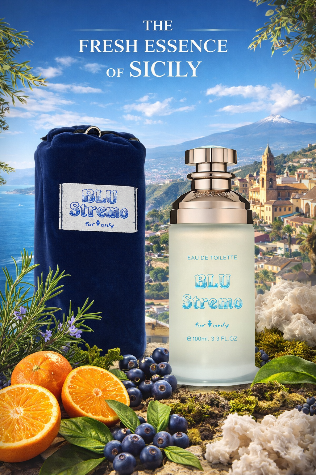 Blu Stremo - Eau de Toilette -  100 ml - een unieke frisse geur met o.a. Rozemarijn en Muskus