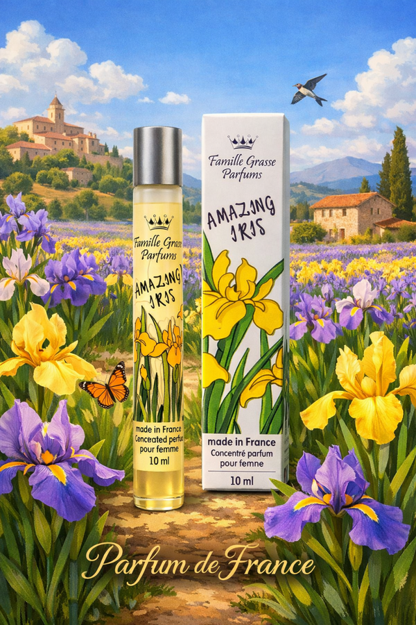 Franse Parfumextract- Amazing Iris - met handige roller - met Patchoeli en Vetiver
