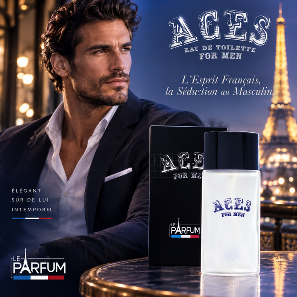 Franse Heren Parfum - Aces - Een heerlijke sensuele Orientaalse Houtachtige Eau de Toilette - met Kaneel en Palisanderhout.