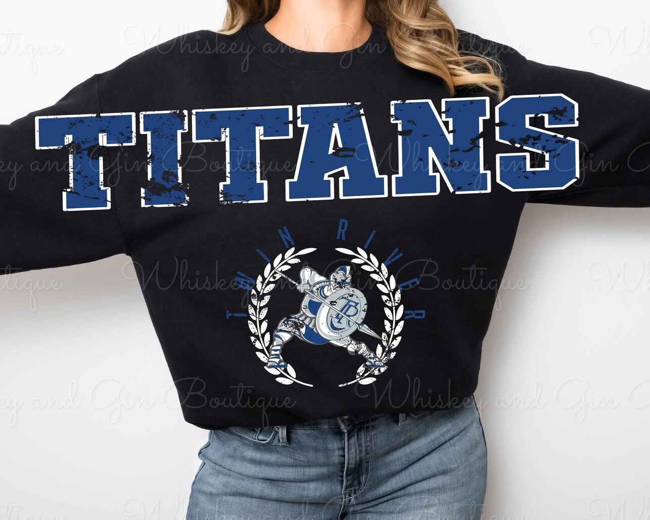 Titans or Twin River Varsity Crest Sweatshirt