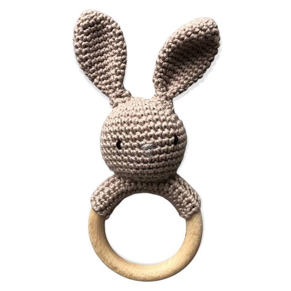 Konijn rammelaar taupe