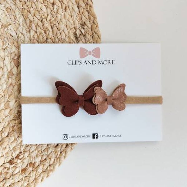 Haarbandje butterfly aardetinten