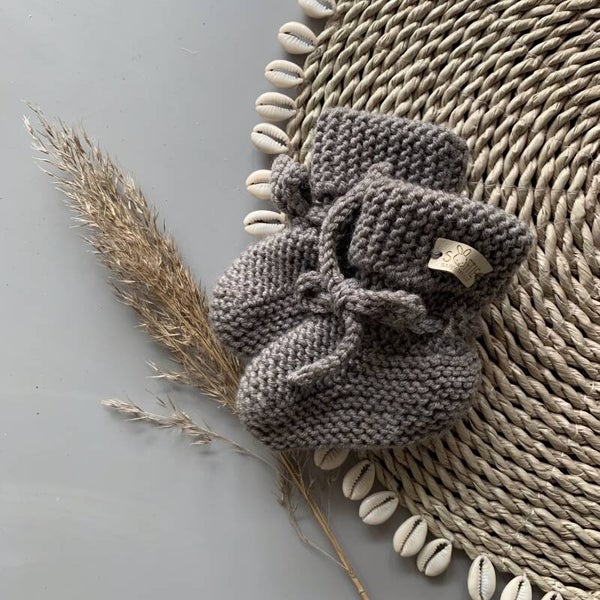 Merino wollen slofjes taupe