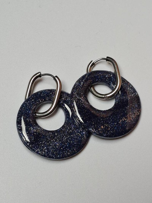 Oorbellen Polymeerklei donkerblauw
