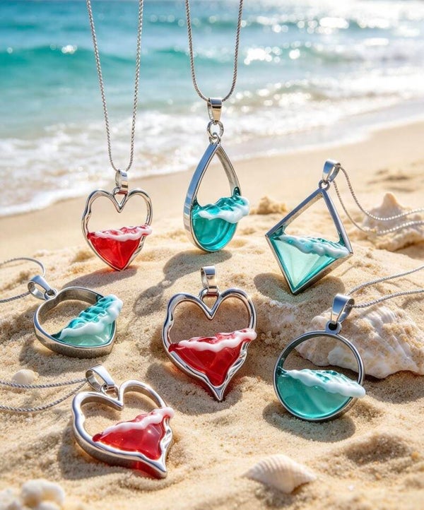 Resin Wave Pendants