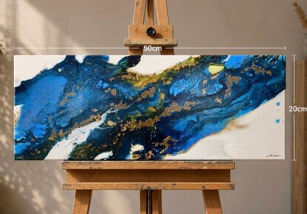 Acrylic Pour Canvas - Midnight Tides
