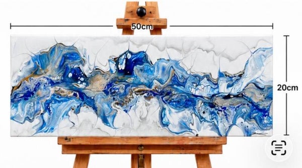 Acrylic Pour Canvas - Ocean Blue