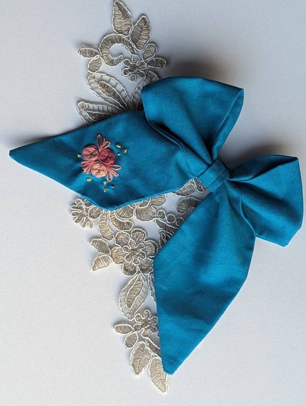 Nœud pour les cheveux - bleu