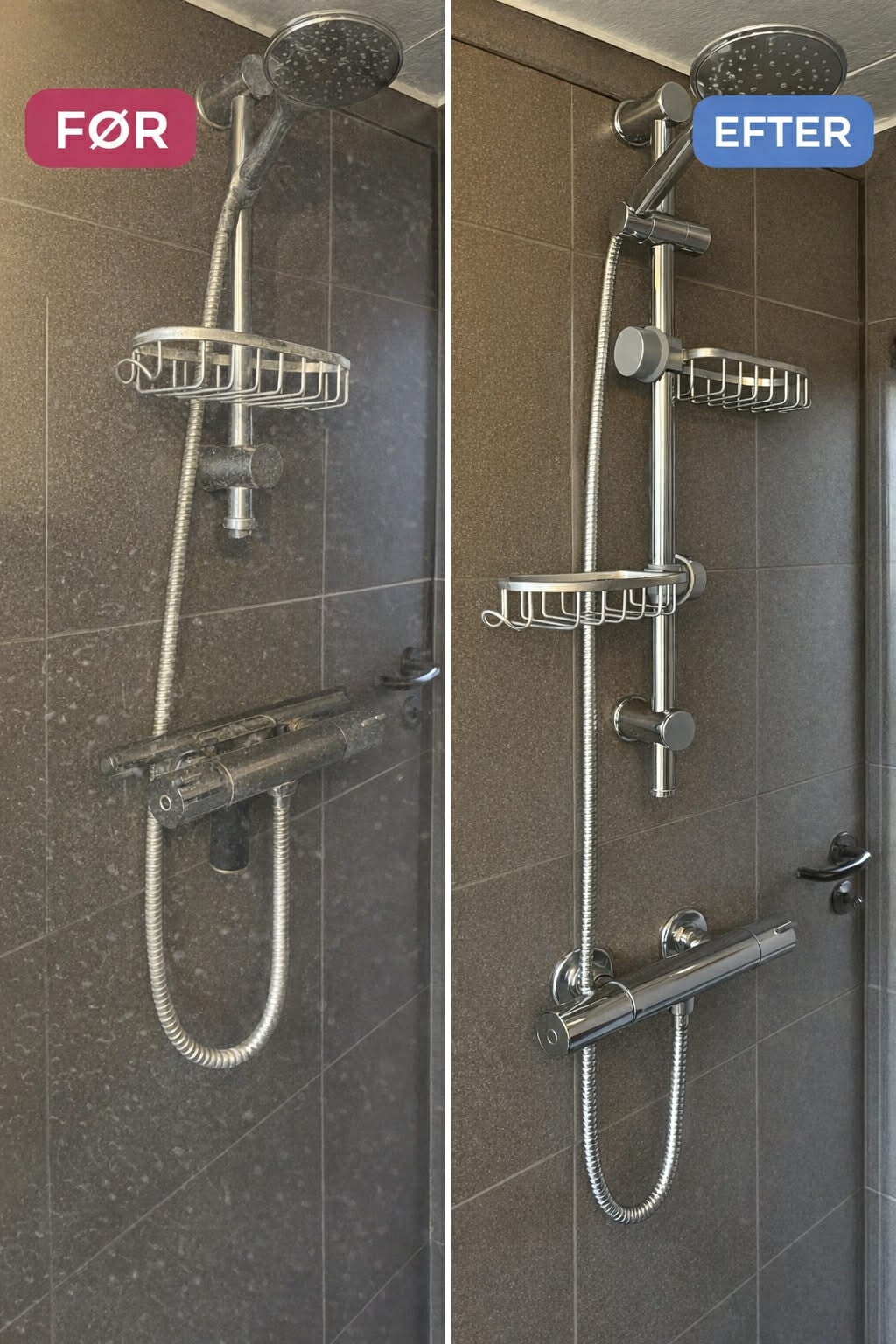 Dybdegående afkalkning af kalkaflejringer på glas