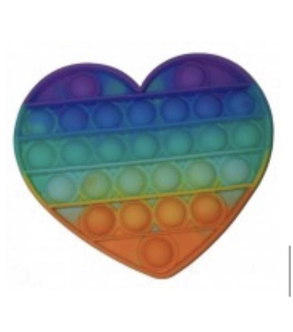 Pop it regenboog kleuren hartje