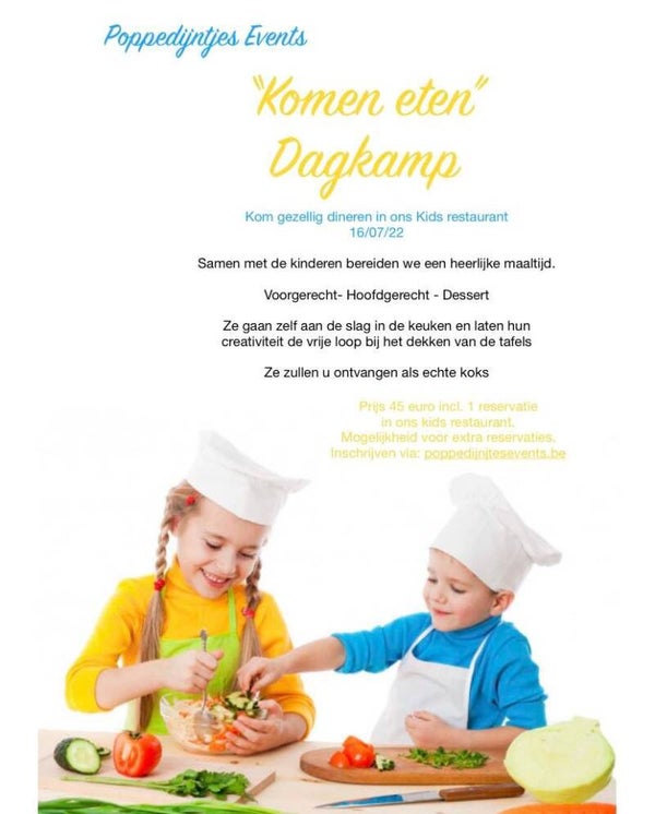 16-7 Komen eten dagkamp   * Vanaf 5 jaar