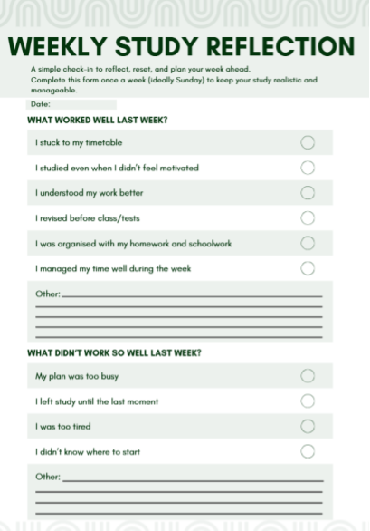 Weekly Study Reflection