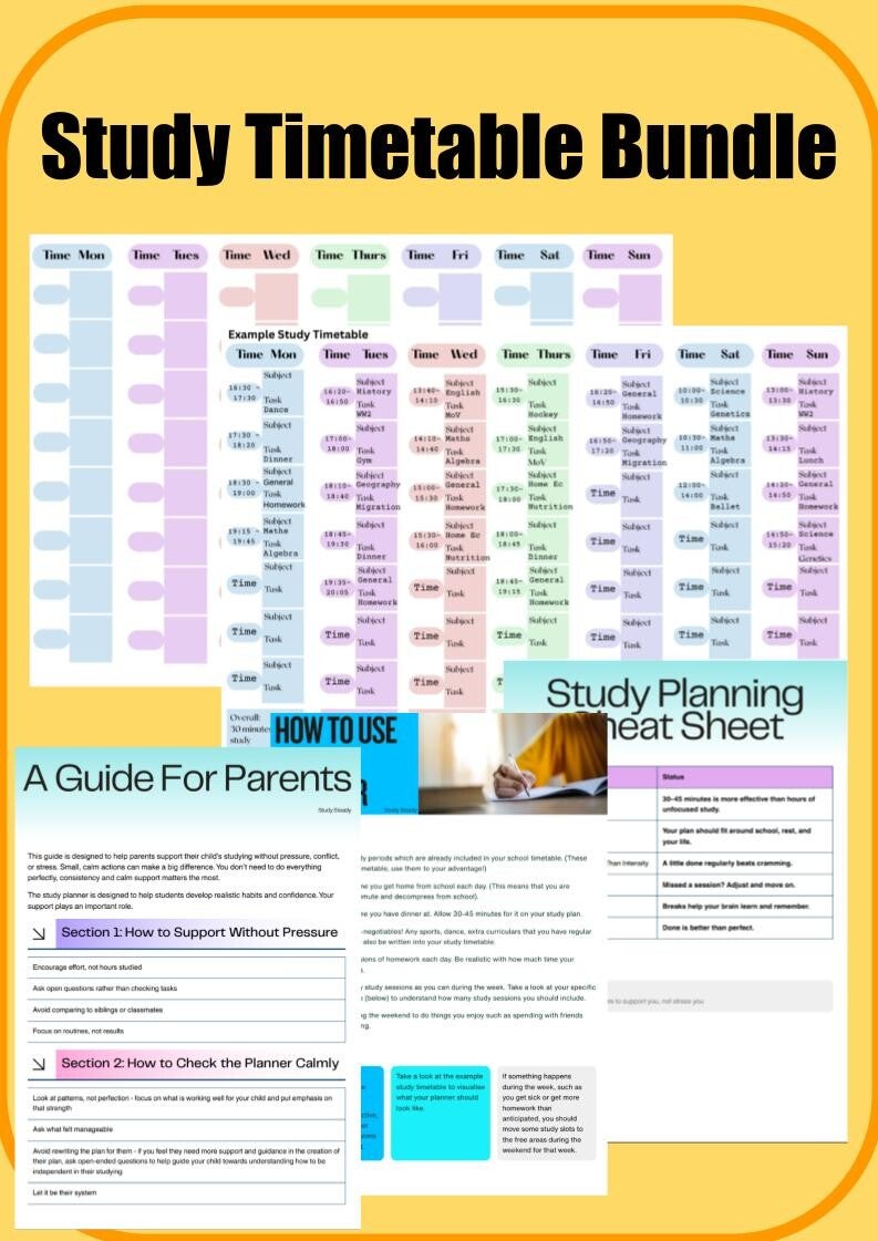Study Timetable Bundle