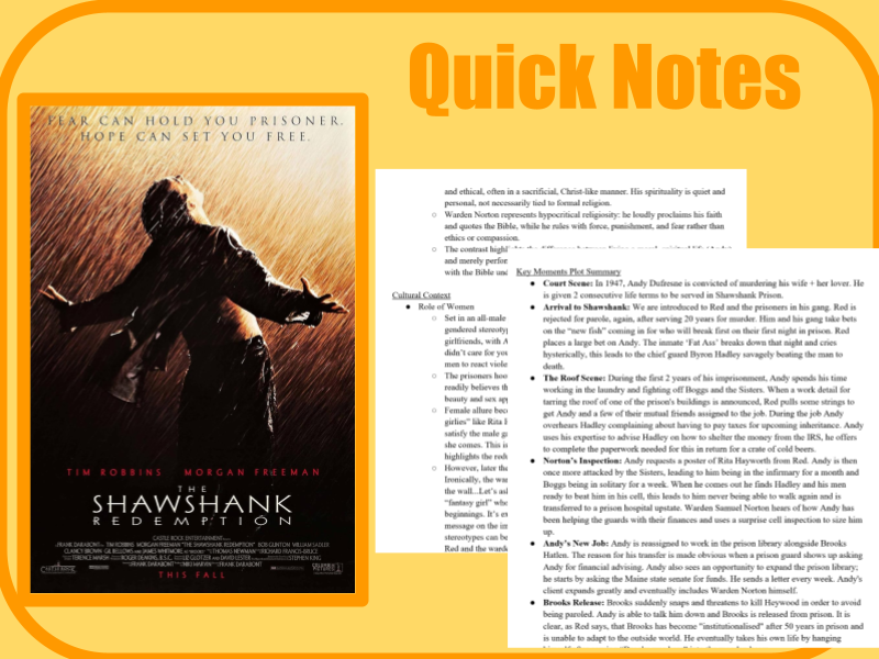 Shawshank Redemption Quick Notes