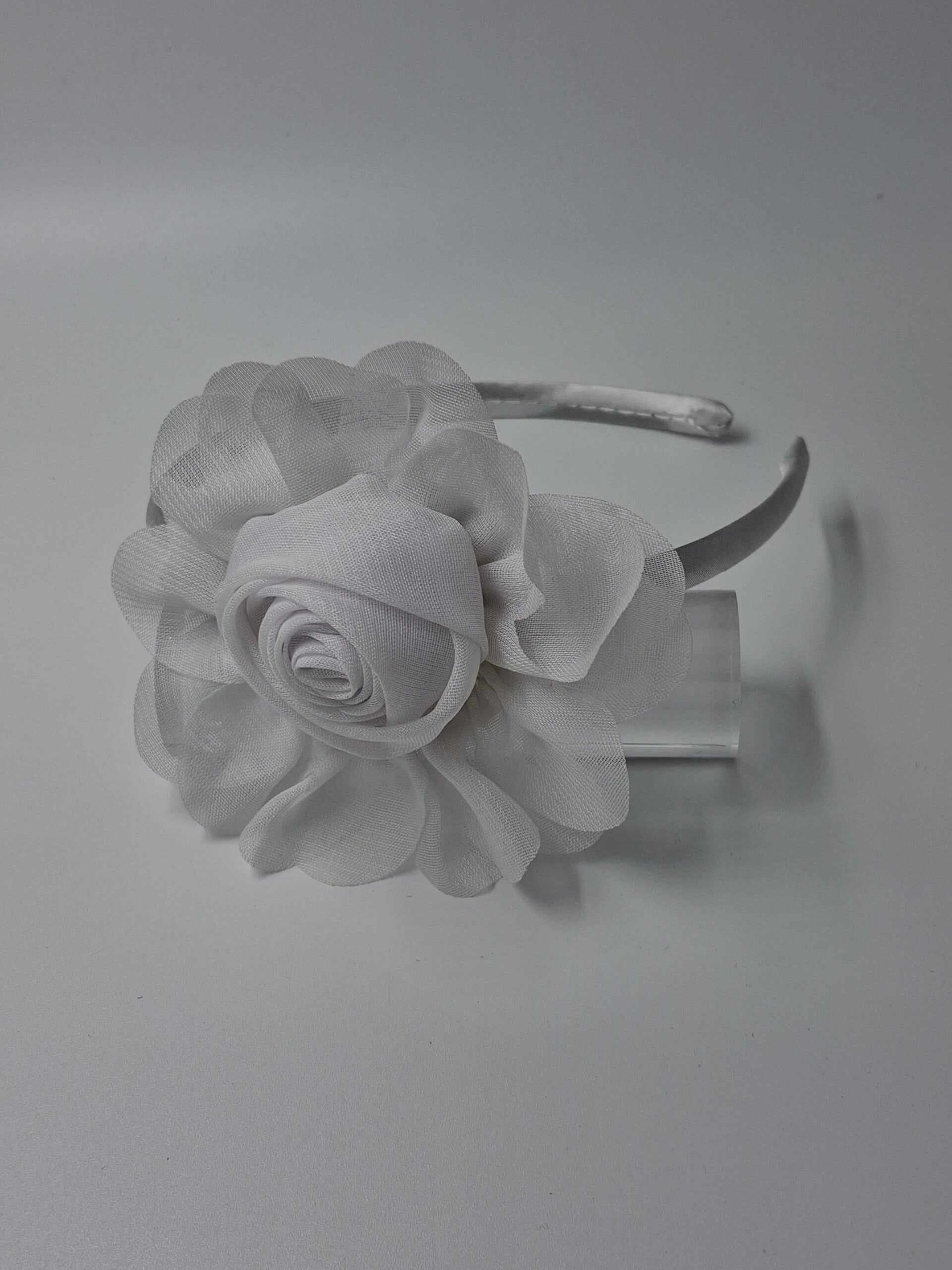 Diadeem witte bloem groot