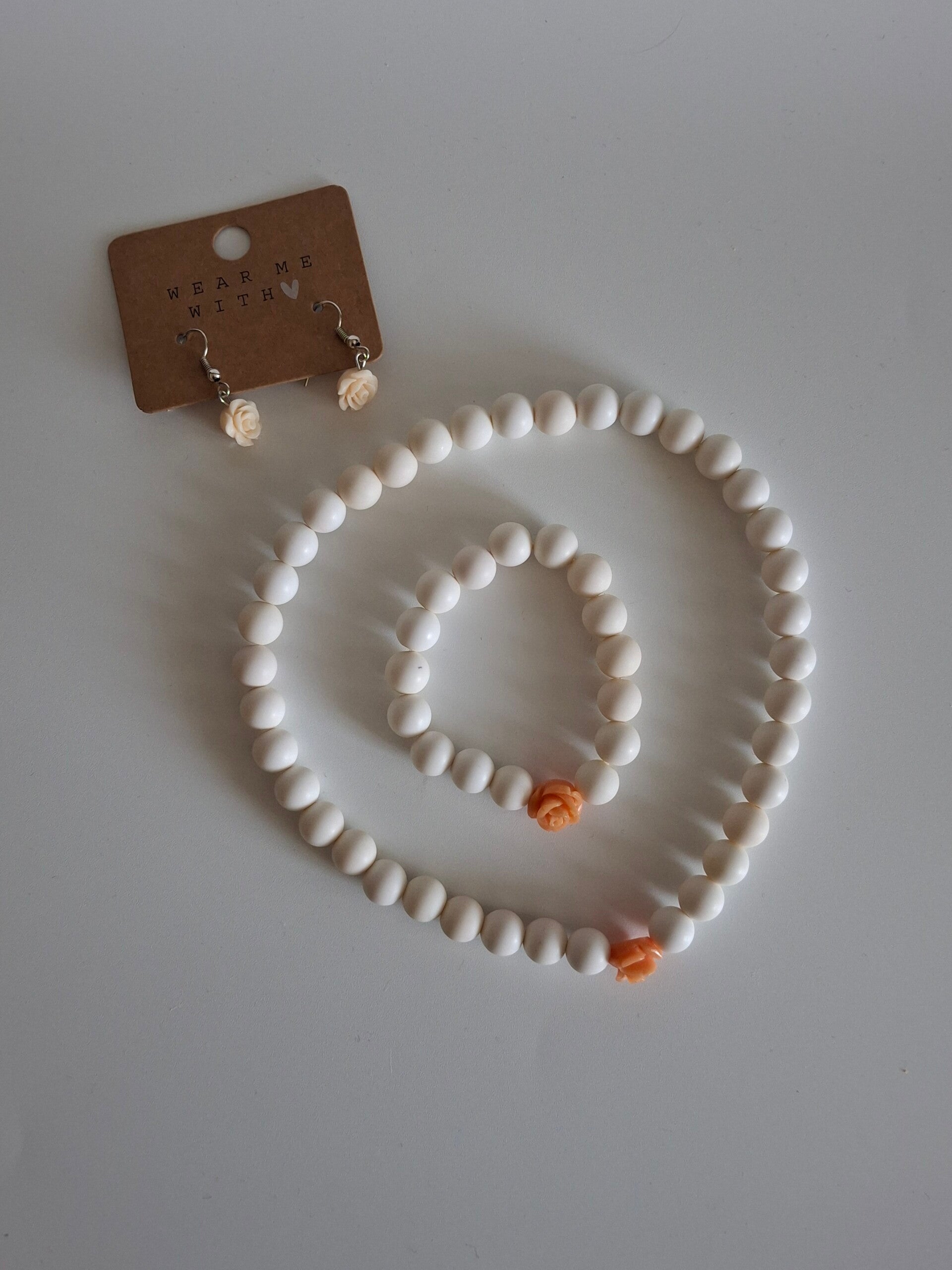 Setje acryl parels white