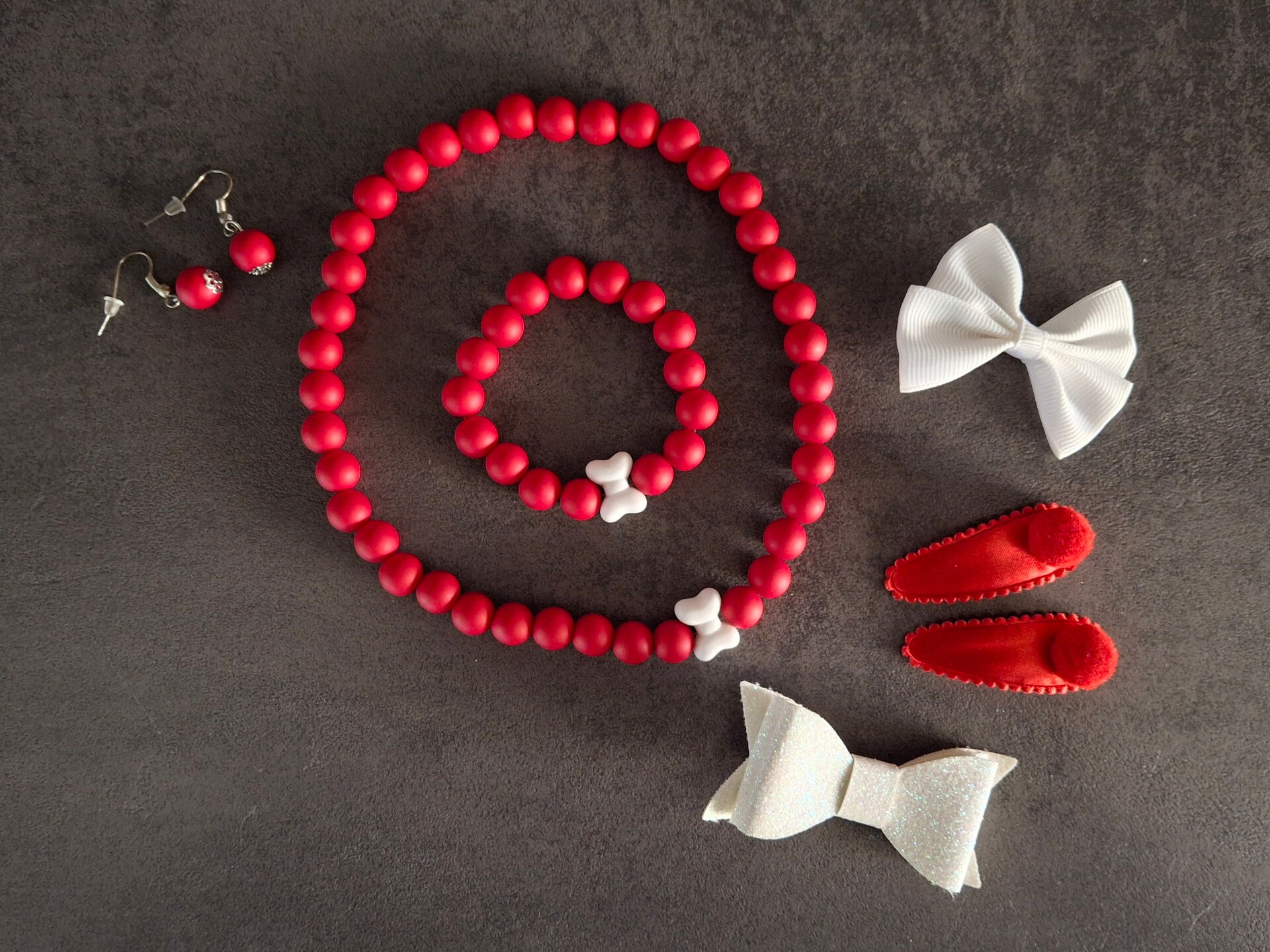 Setje acryl  red white