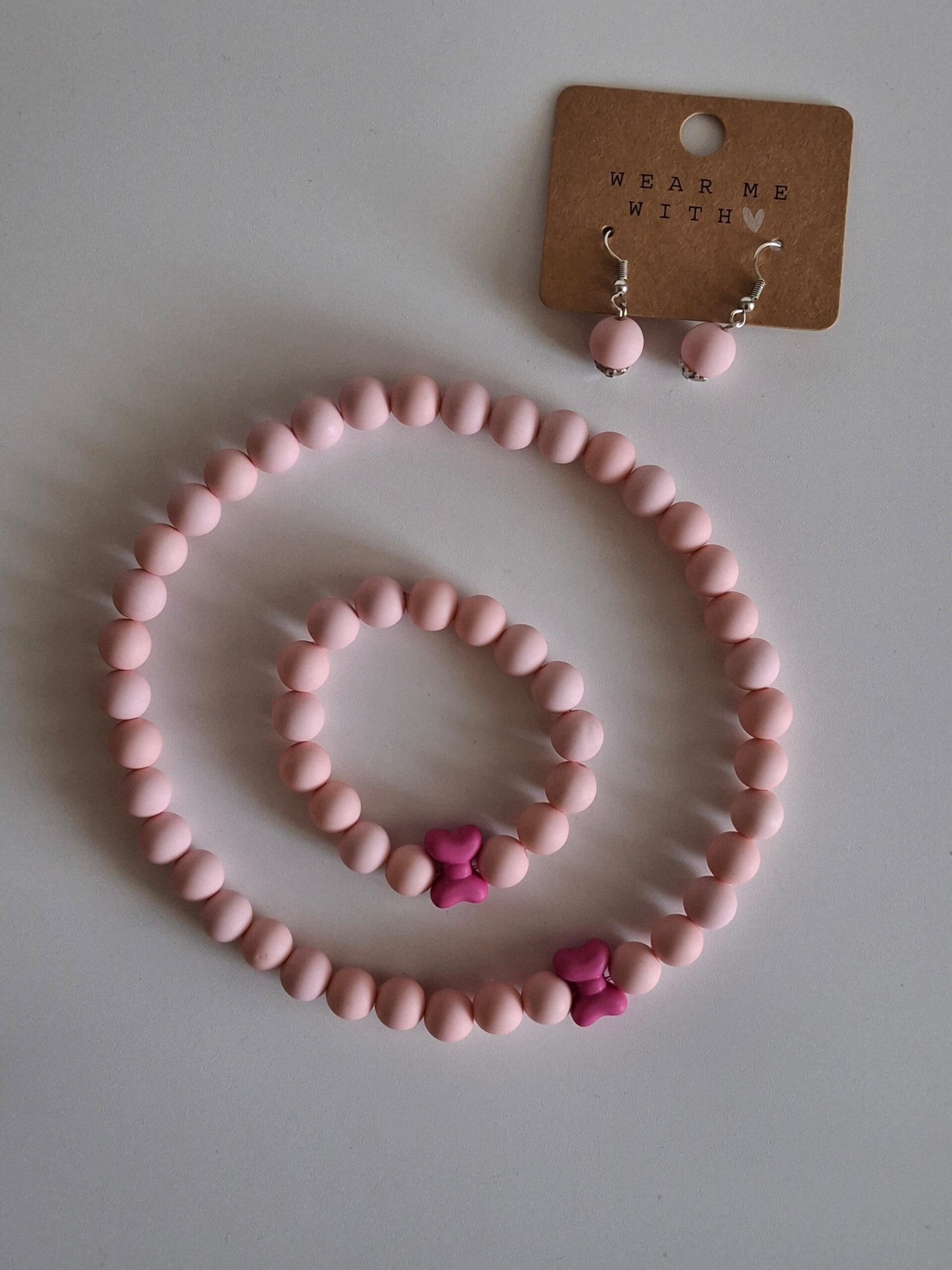 Setje acryl parels roze fushia