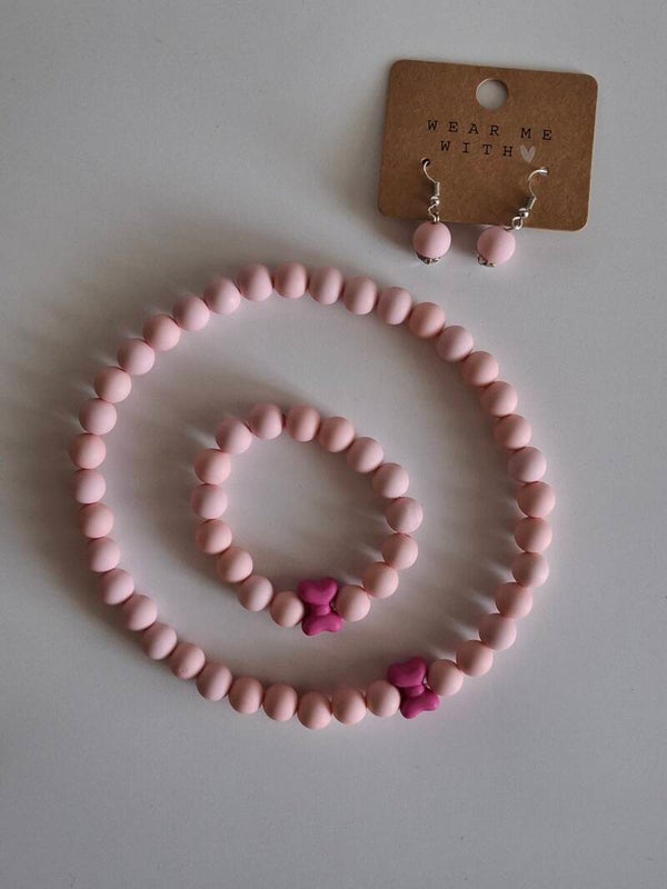 Setje acryl parels roze fushia